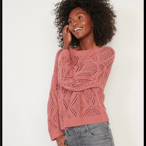 Old Navy Pointelle Boat-Neck Lightweight Sweater - Picture 11 of 11